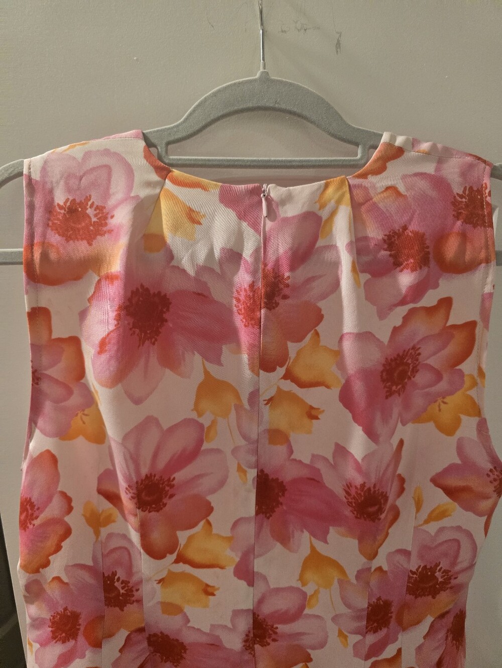 Valerie Dresses Petite Women's Silk Floral Shift Dress Size 14P Pink Sleeveless - Picture 2 of 12